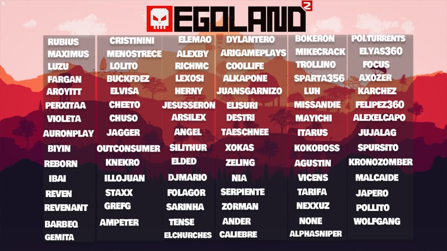 La lista completa de streamers confirmados para EGOLAND 2