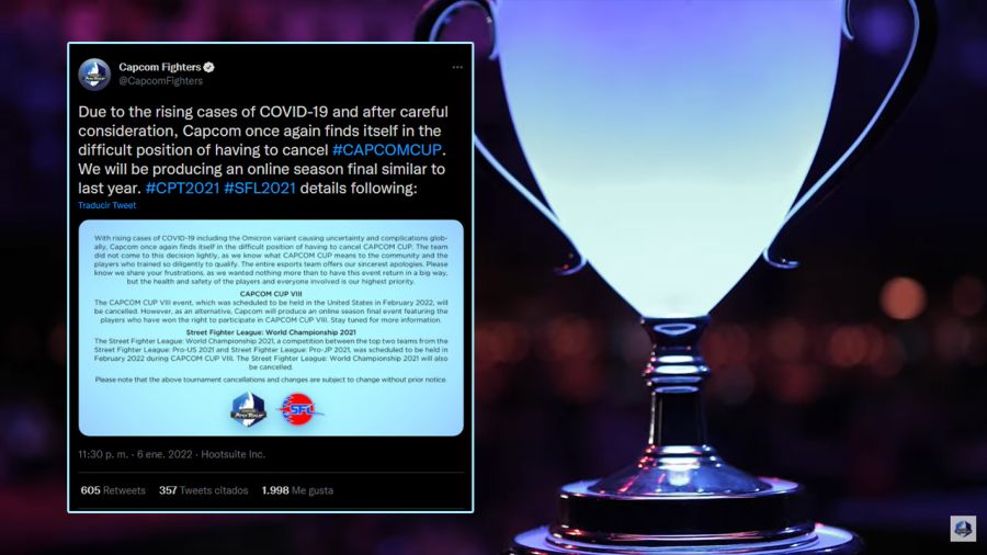 Se canceló la “Capcom Cup VIII” por la ola de contagios de COVID-19