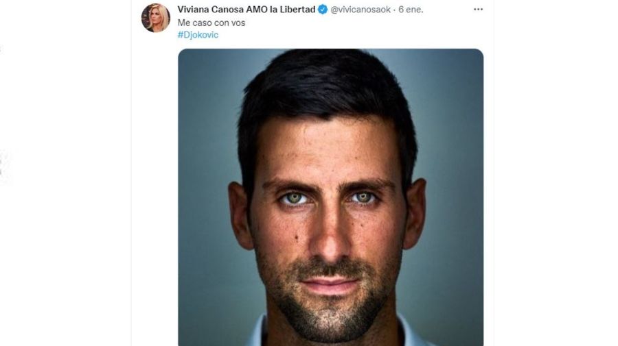 Viviana Canosa a favor de Novak Djokovic