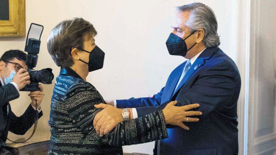 Il presidente Alberto Fernandez e la presidente del FMI Kristalina Georgieva