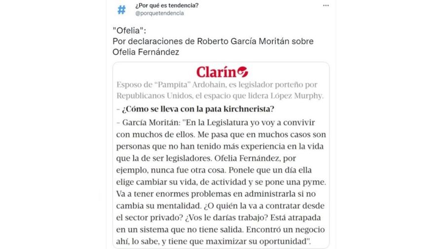 Roberto Garcia Moritan contra Ofelia Fernandez