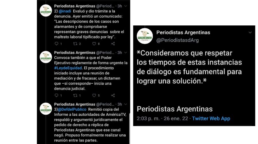 Tuit Periodistas Argentinas contra Antonio Laje 