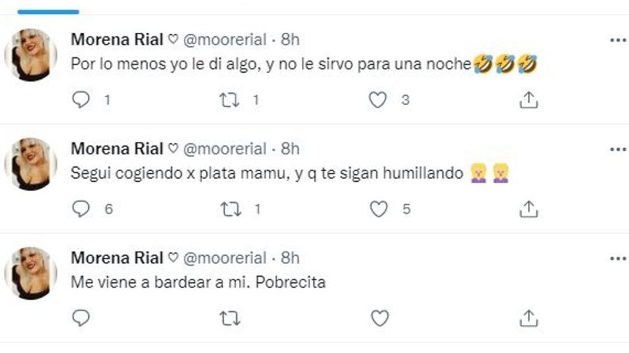 Morena Rial tuits enojada