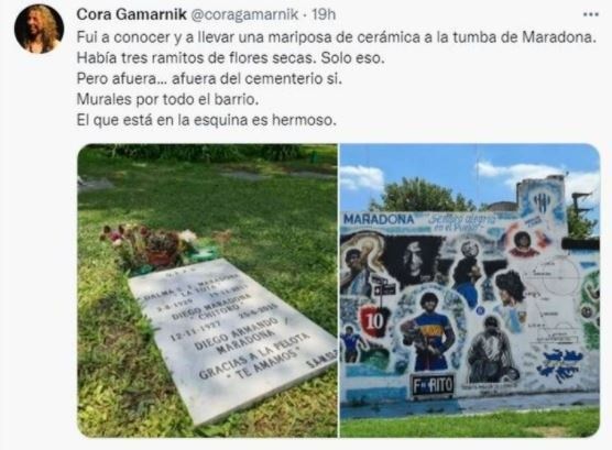 20220131 Polémica por una foto de la tumba de Diego Maradona