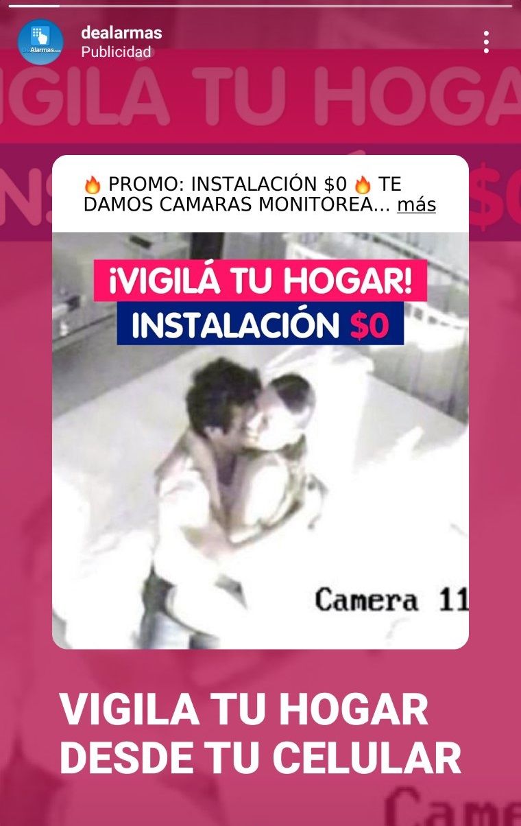 Una empresa de seguridad utiliza una foto de la intimidad de Pampita y Benjampin Vicuña para hacer publicidad