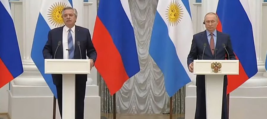 Alberto Fernández y Vladimir Putin