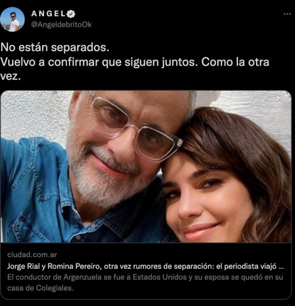 Ángel de Brito habló de la relación de Jorge Rial y Romina Pereiro