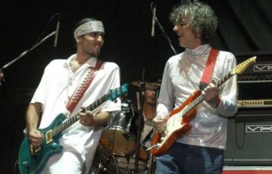 Dante y Luis Spinetta, músicos e hinchas de River