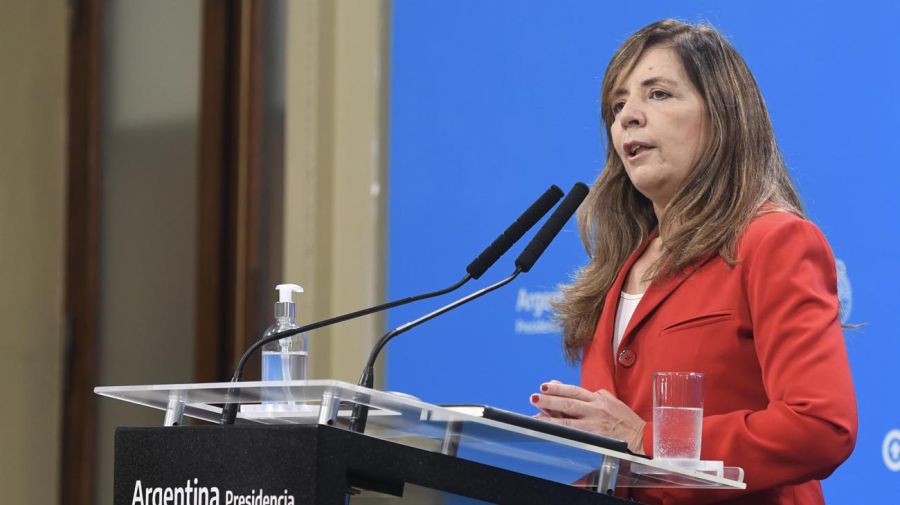 La portavoz de la Presidencia, Gabriela Cerruti en conferencia de prensa 20220210