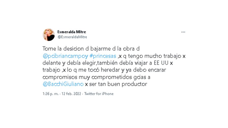 Esmeralda Mitre tweet 1502