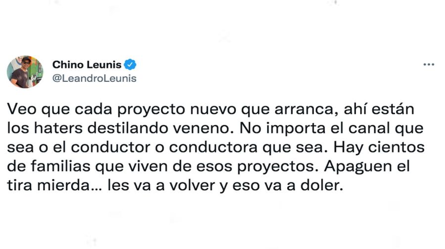 chino leunis contra las criticas a la tv