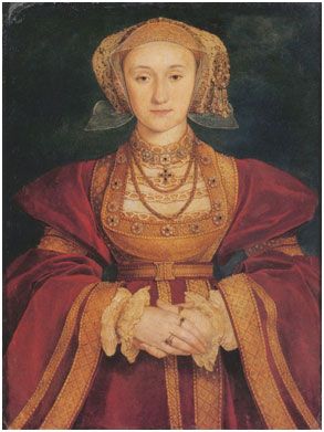 Retrato de Ana de Cleves, por Hans Holbein el Joven, 1539. Pergamino montado sobre lienzo, Louvre, París.