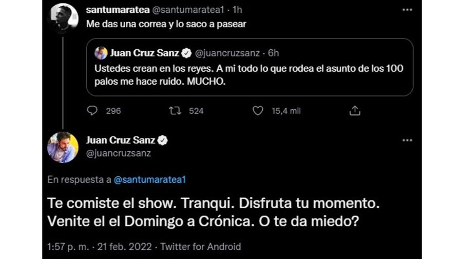 Cruce Juan Cruz Sanz y Santi Maratea
