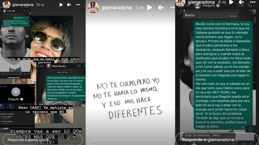 Gianinna y Dalma Maradona contra Verónica Ojeda
