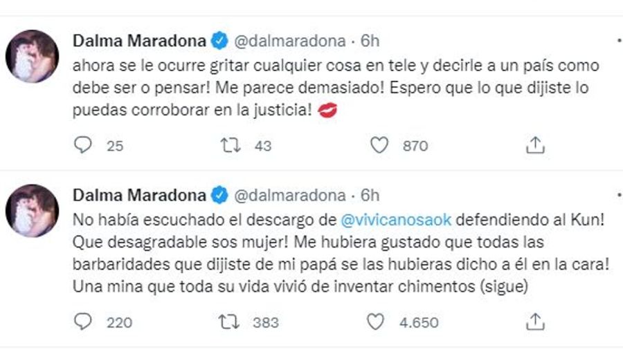 Cruce Viviana Canosa y Dalma Maradona