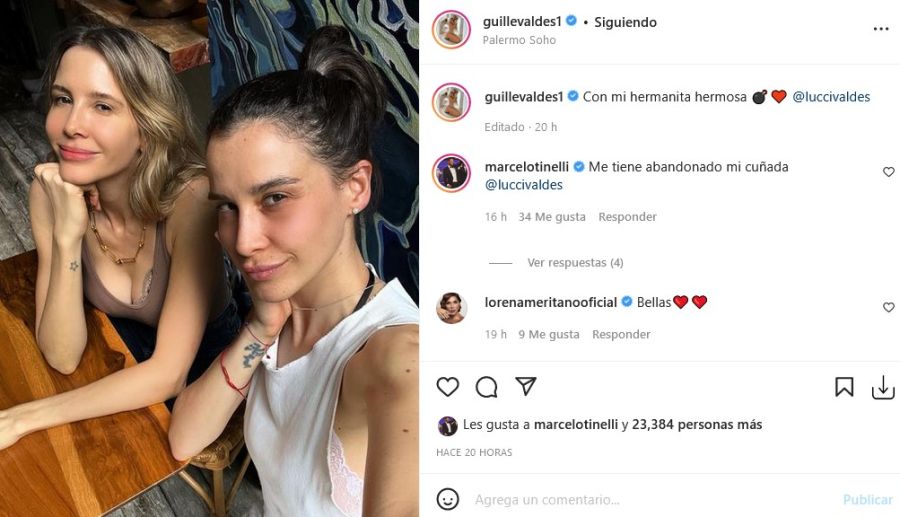 Guillermina Valdés compartió una foto con su hermana y revolucionó las redes sociales