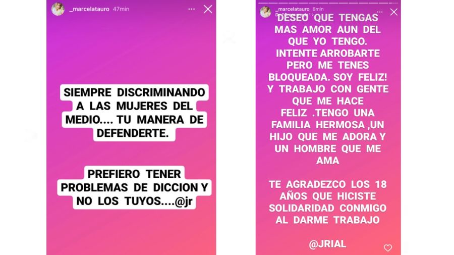 Marcela Tauro contra Jorge Rial