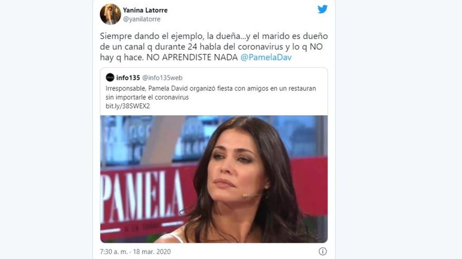 Yanina Latorre contra Pamela David