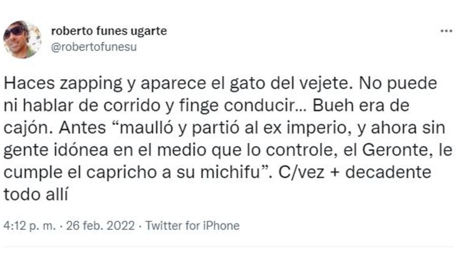 Mensaje Robertito Funs Ugarte