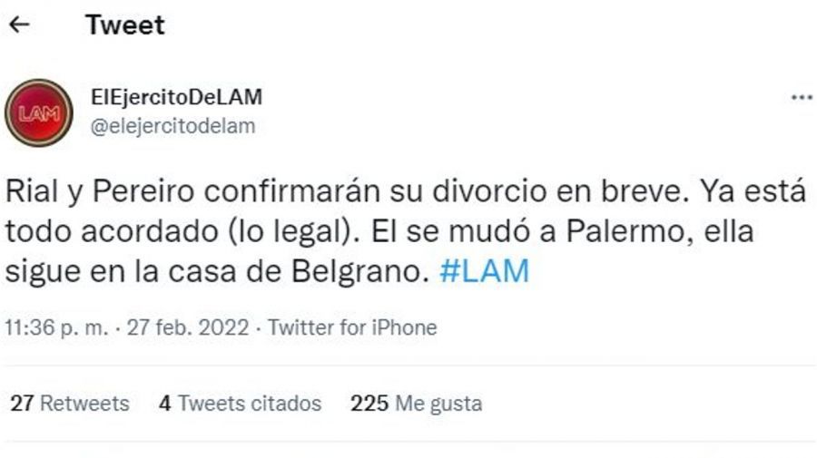 Aseguran que Jorga Rial y Romina Pereiro tienen todo listo para firmar el divorcio