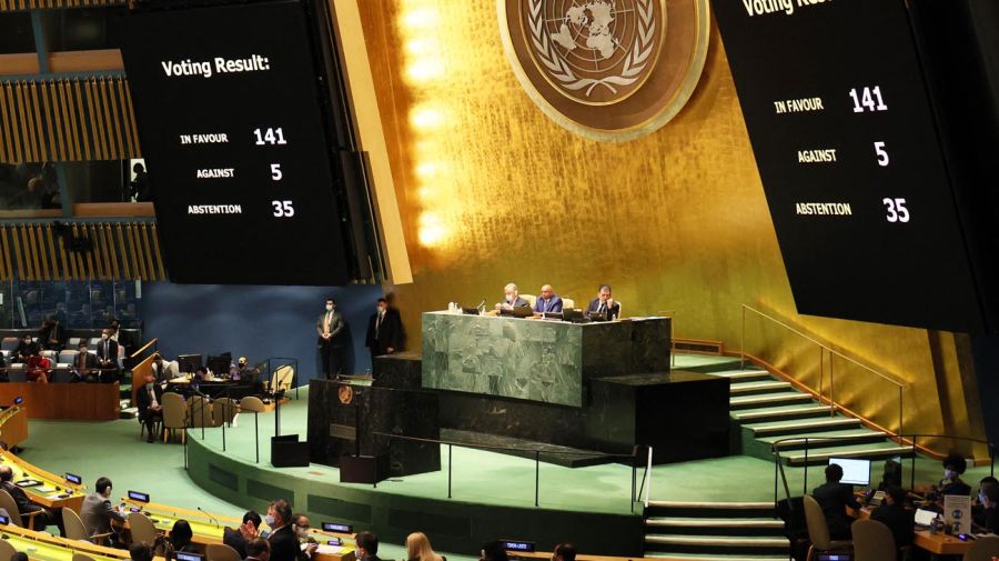 Sesión especial de emergencia de la Asamblea General de la ONU sobre Ucrania 20220302