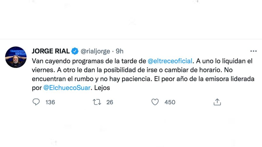 Jorge Rial contra El Trece