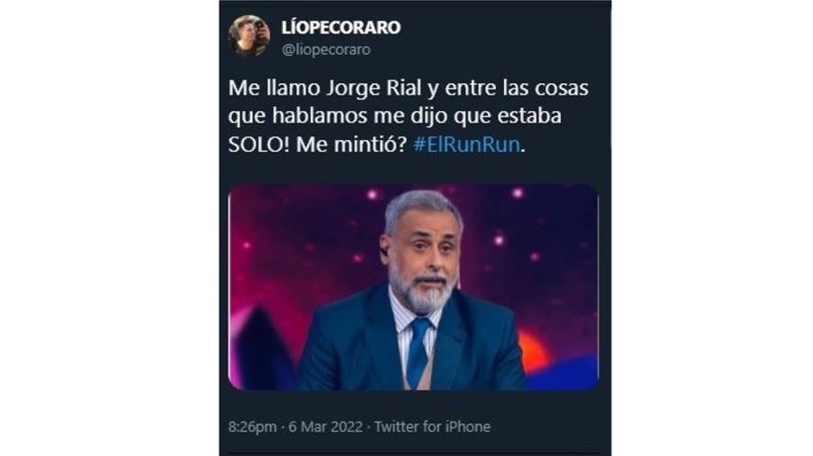 Jorge Rial mensaje rumor romance Alejandra Quevedo