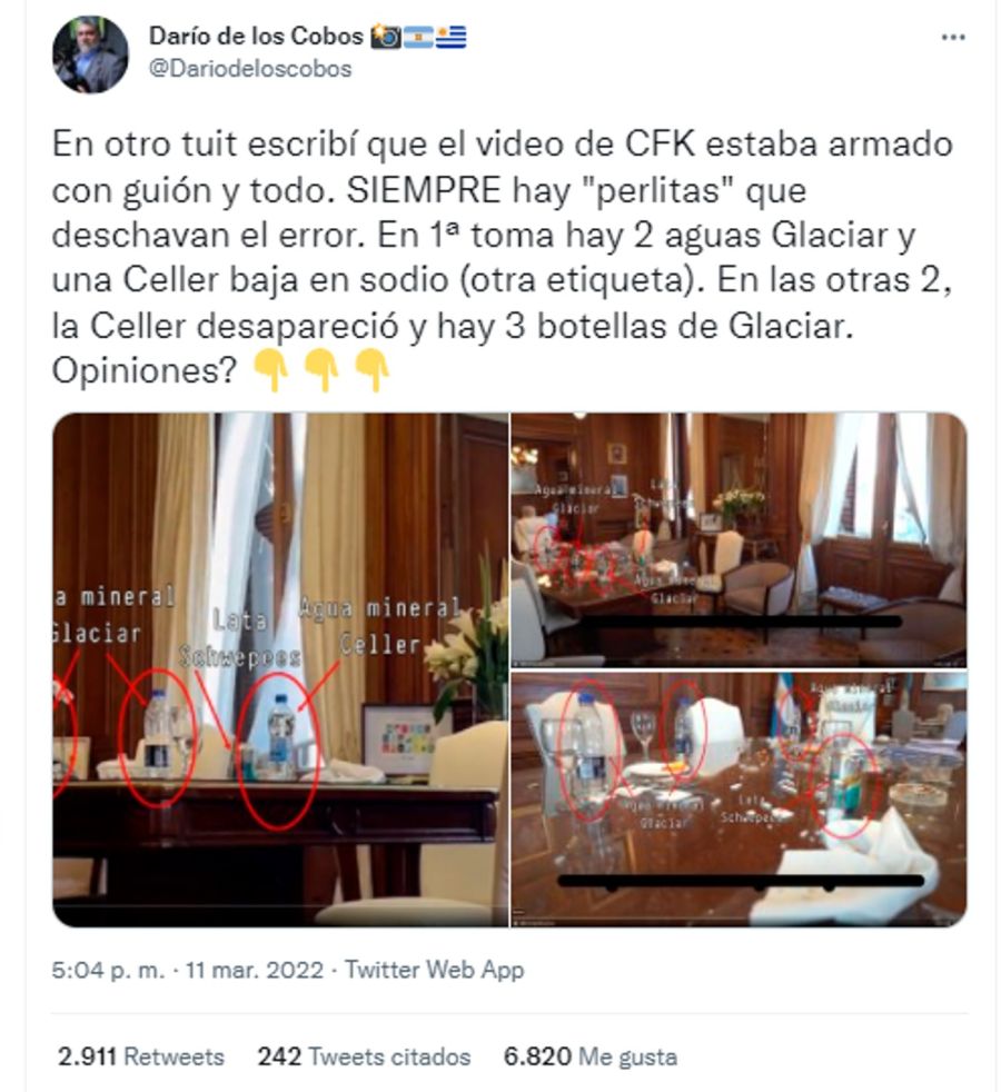 Análisis videos publicados por Cristina Kirchner 20220315