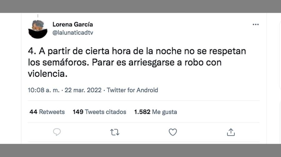 Mensajes en Twitter de Lorena García 20220323