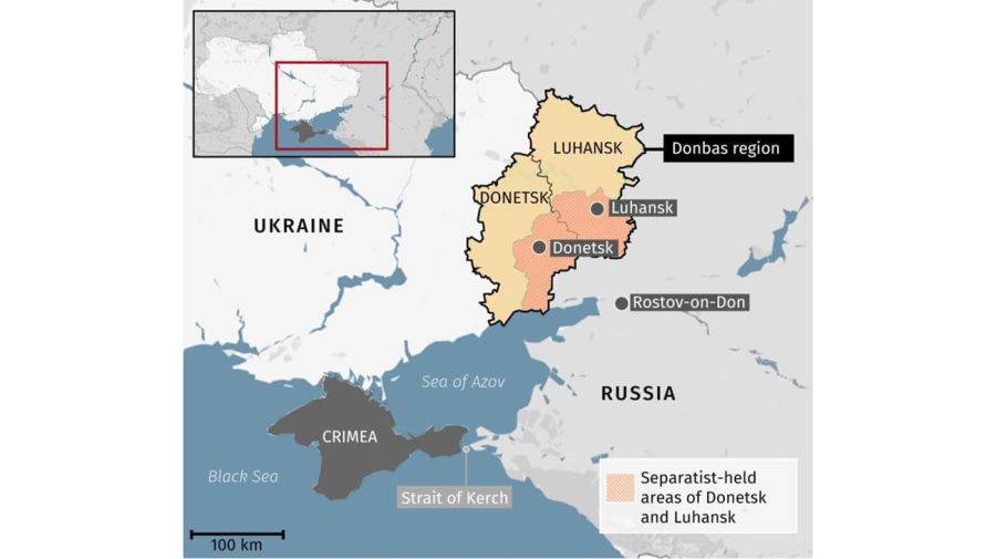 Ucrania mapa zonas separatistas 20220323