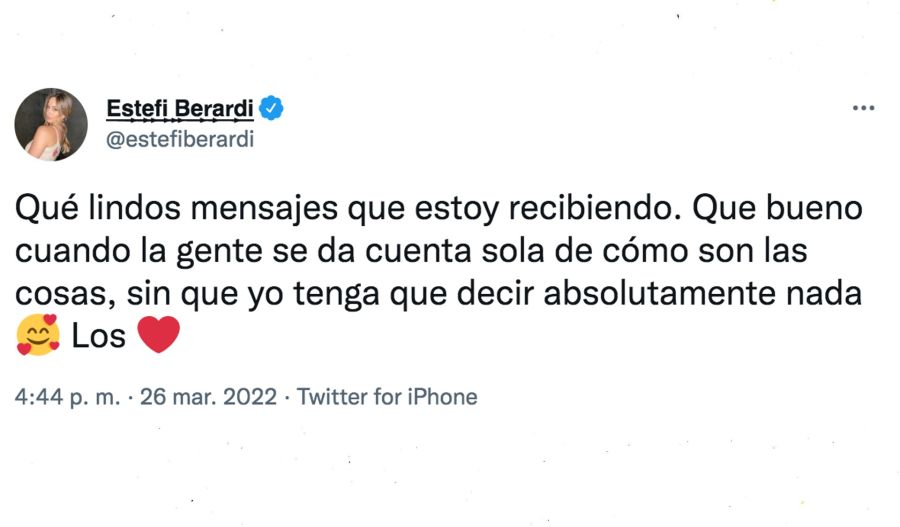 Estefi Berardi sobre el rechazo de Cinthia Fernández