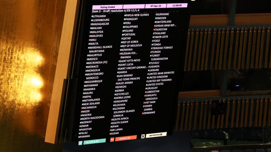 Asamblea General de la ONU votó para suspender a Rusia del Consejo de Derechos Humanos 20220407