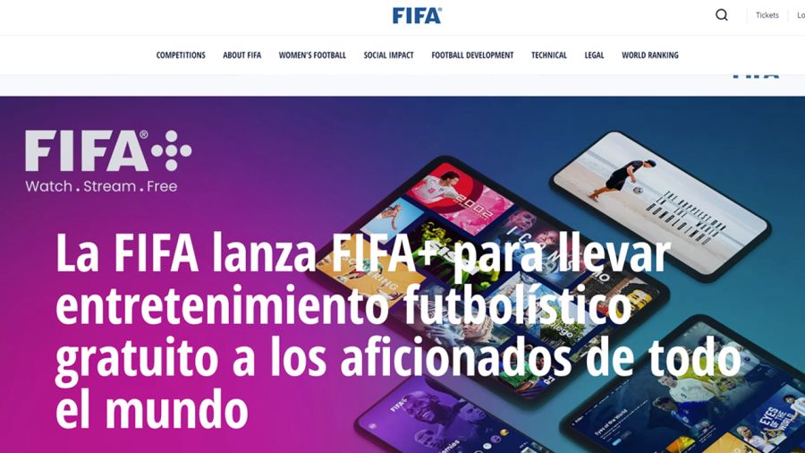 La FIFA lanzó su propia plataforma de entretenimiento futbolístico gratuito