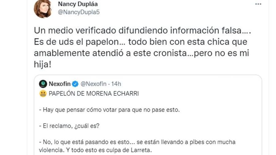 Polemica fake news Morena Echarri