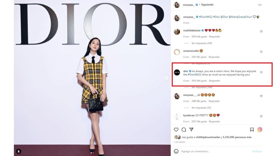 Jisoo y Dior