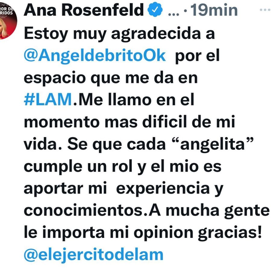 Ángel de Brito le dejó el camino libre a Ana Rosenfeld para que se vaya de LAM