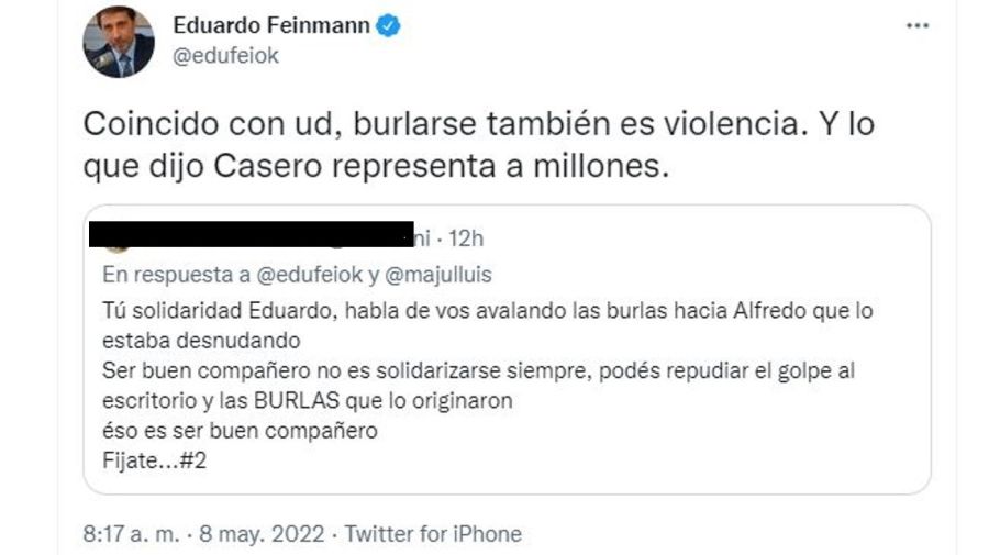 Mensaje Eduardo Feinmann pelea Alfredo Casero Luis Majul