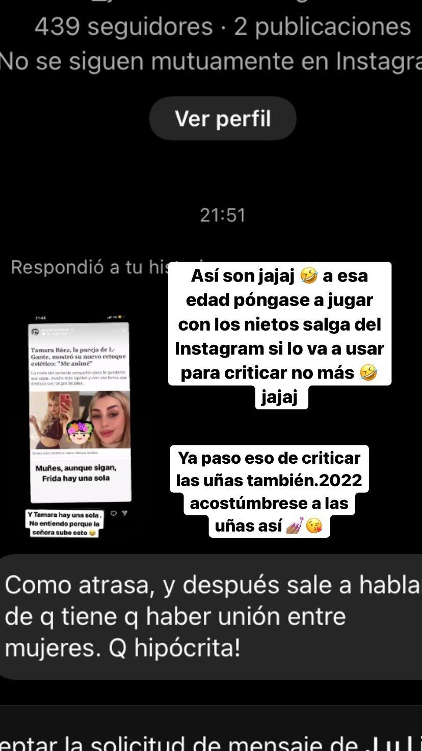Tamara Báez le respondió las críticas a Analía Franchín: 