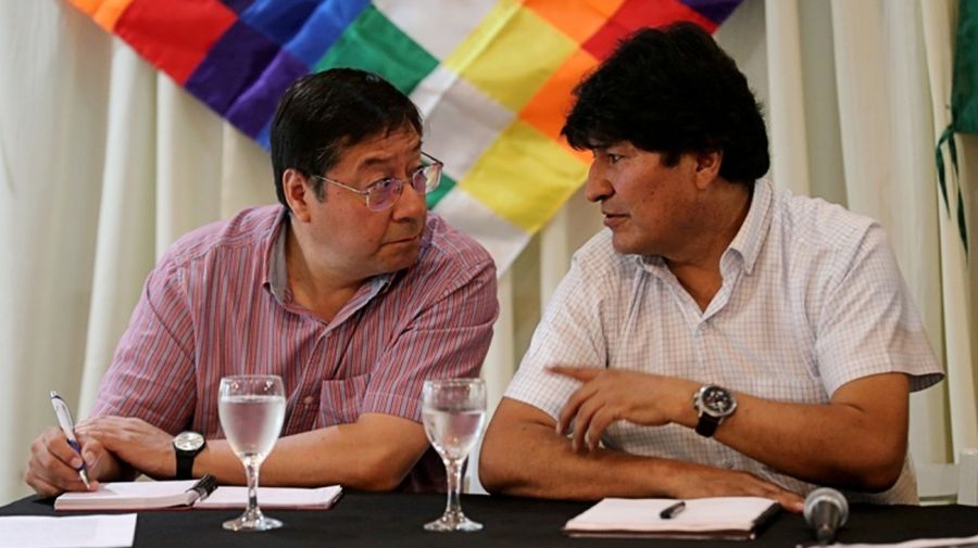 Luis Arce and Evo Morales.