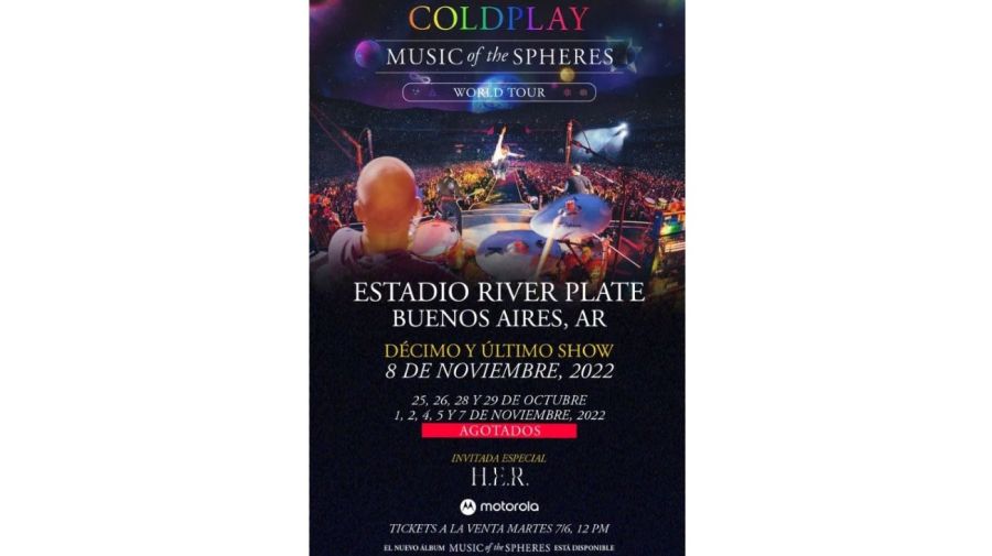 Decimo show Coldplay Argentina