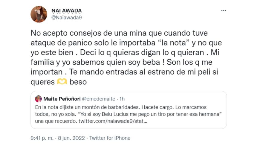 Nai Awada contra Maite Peñoñori