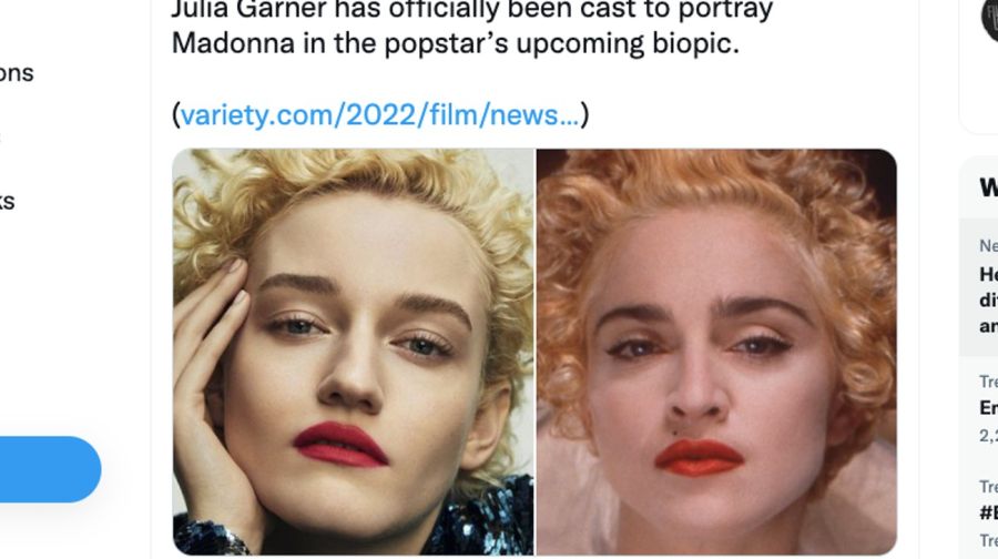 Julia Garner es la elegida para encarnar a Madonna en su biopic