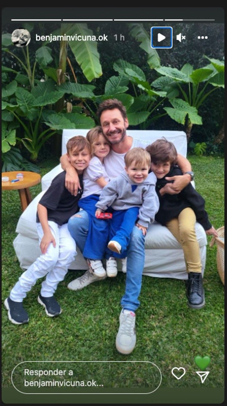 Benjamin Vicuña compartió la foto más tierna junto a sus hijos