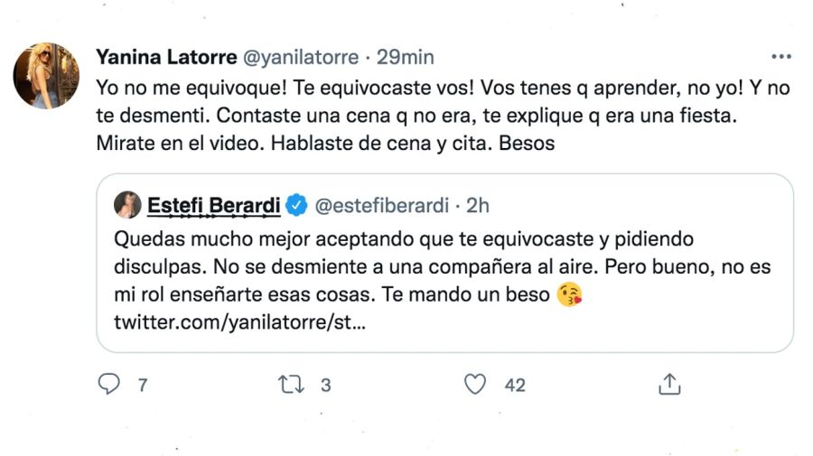 Yanina Latorre contra Estefi Berardi