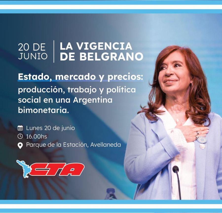 Gacetilla de la CTA sobre el acto de Cristina Kirchner