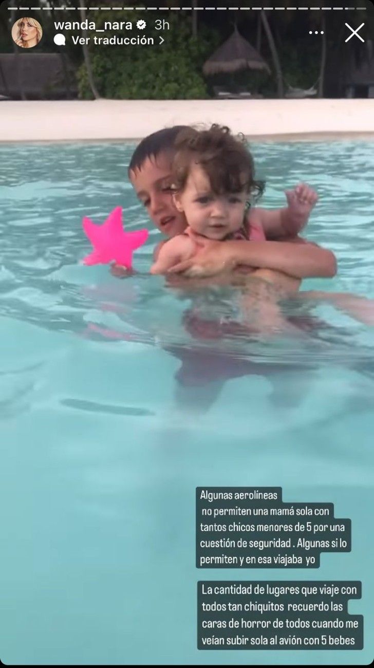 Wanda Nara compartió los videos más tiernos de vacaciones con sus hijos 