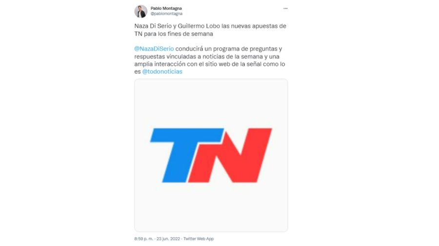 Naza Di Serio conducirá un programa en TN