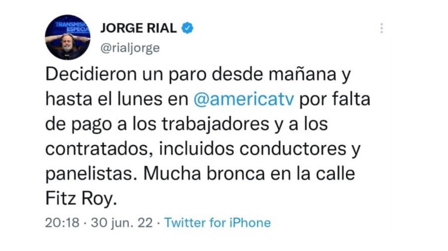 Jorge Rial sobre América TV