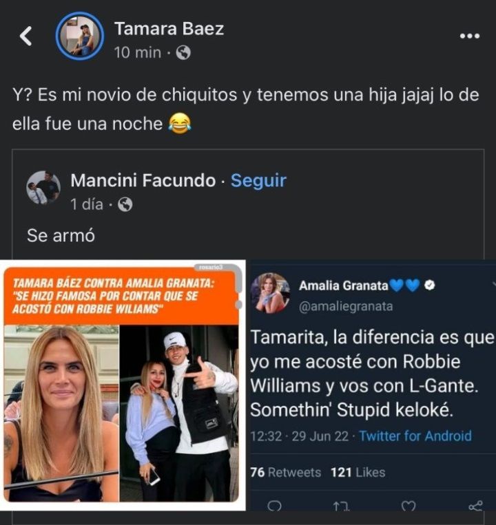 Amalia Granata chicaneó a Tamara Báez por su relación con L-Gante: 