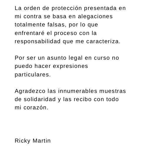 Ricky Martín rompió el silencio ante la millonaria demanda de su exmanager